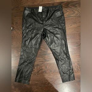 Eloquii Size 18G Womens Black Faux Leather Pleather Pants NEW Date Party